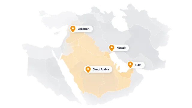 أسواق iCARRY: السعودية والإمارات والكويت ولبنان.